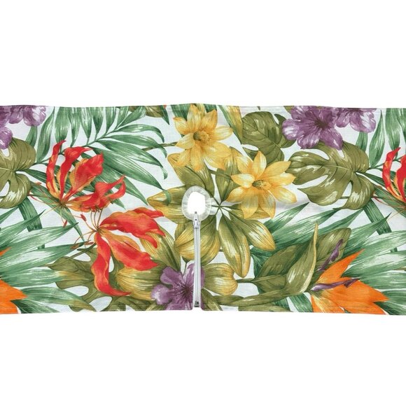 68" Outdoor Tropical Floral Patio Table Umbrella Hole Vacation Home Table Runner - Picture 3 of 5